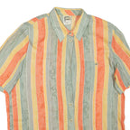 FRANKENWALDER Womens Printed Shirt Grey Collared Striped L