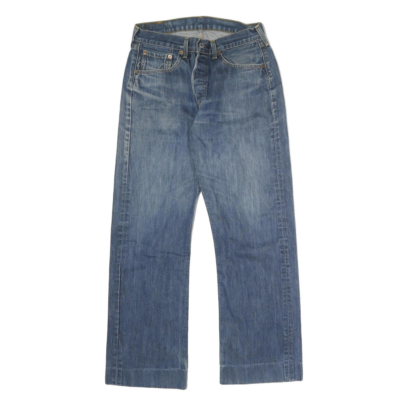 LEVI'S 501 Mens Jeans Blue Regular Straight Denim Medium W32 L30 Classic Zip