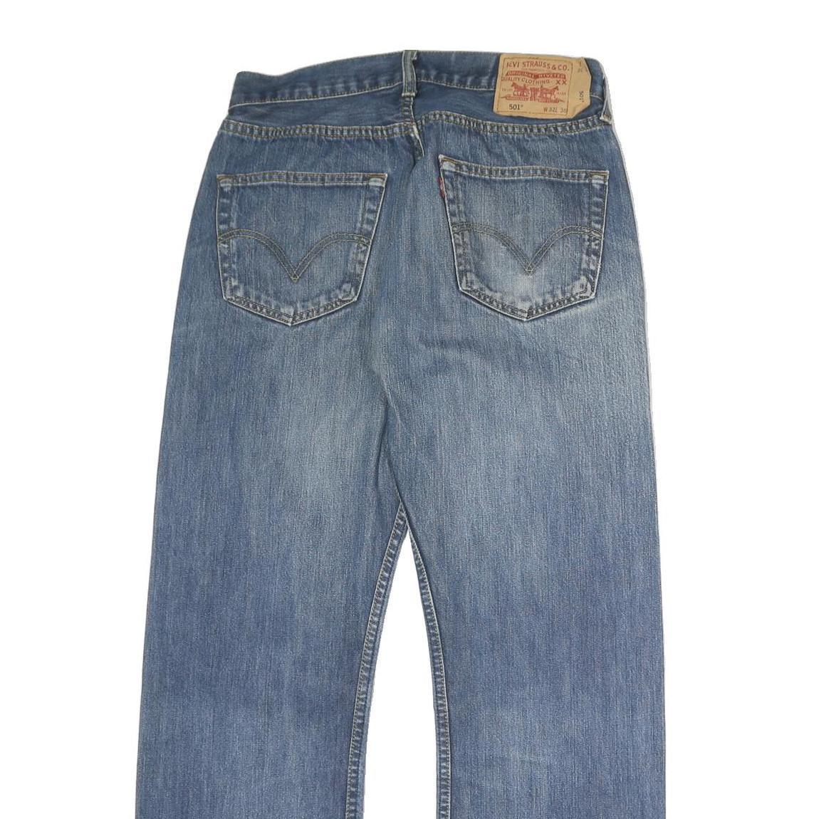 LEVI'S 501 Mens Jeans Blue Regular Straight Denim Medium W32 L30 Classic Zip