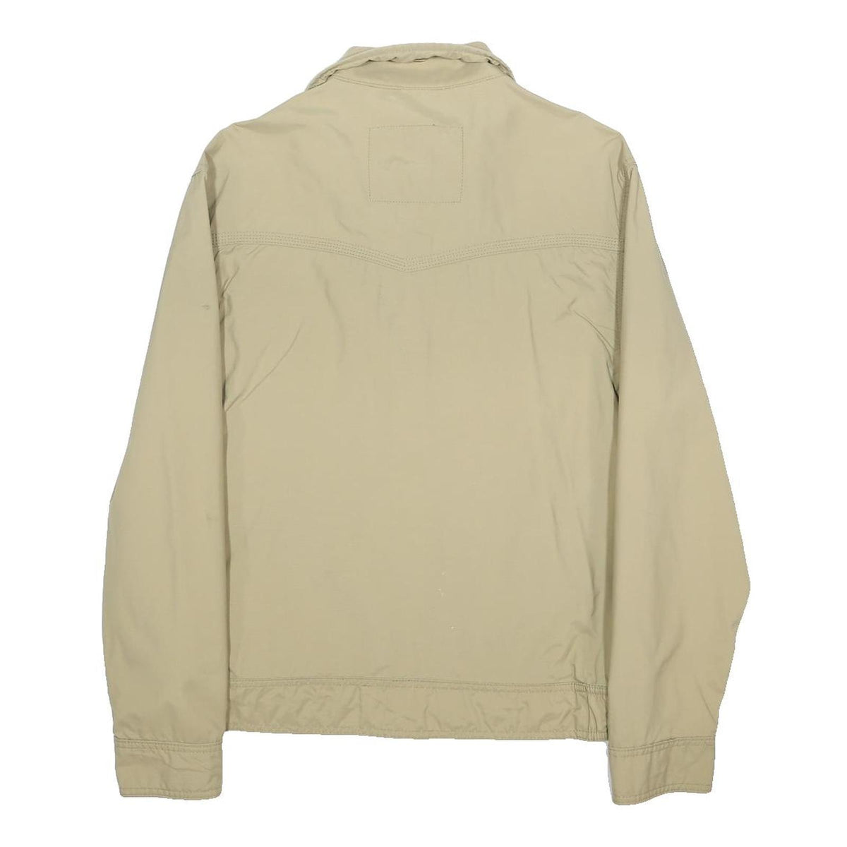 TIMBERLAND Mens Beige Nylon Outdoor Jacket S Zip Closure Band Collar Pocketed