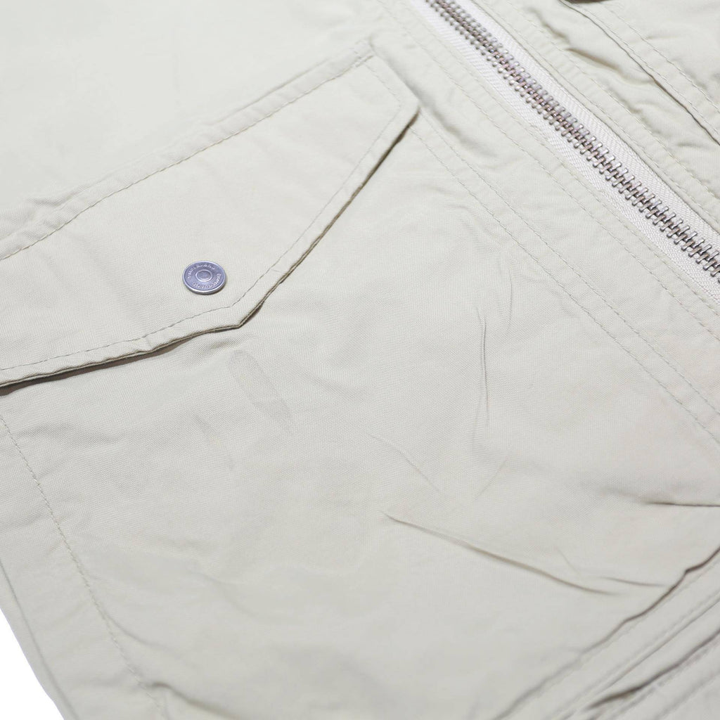 TIMBERLAND Mens Beige Nylon Outdoor Jacket S Zip Closure Band Collar Pocketed