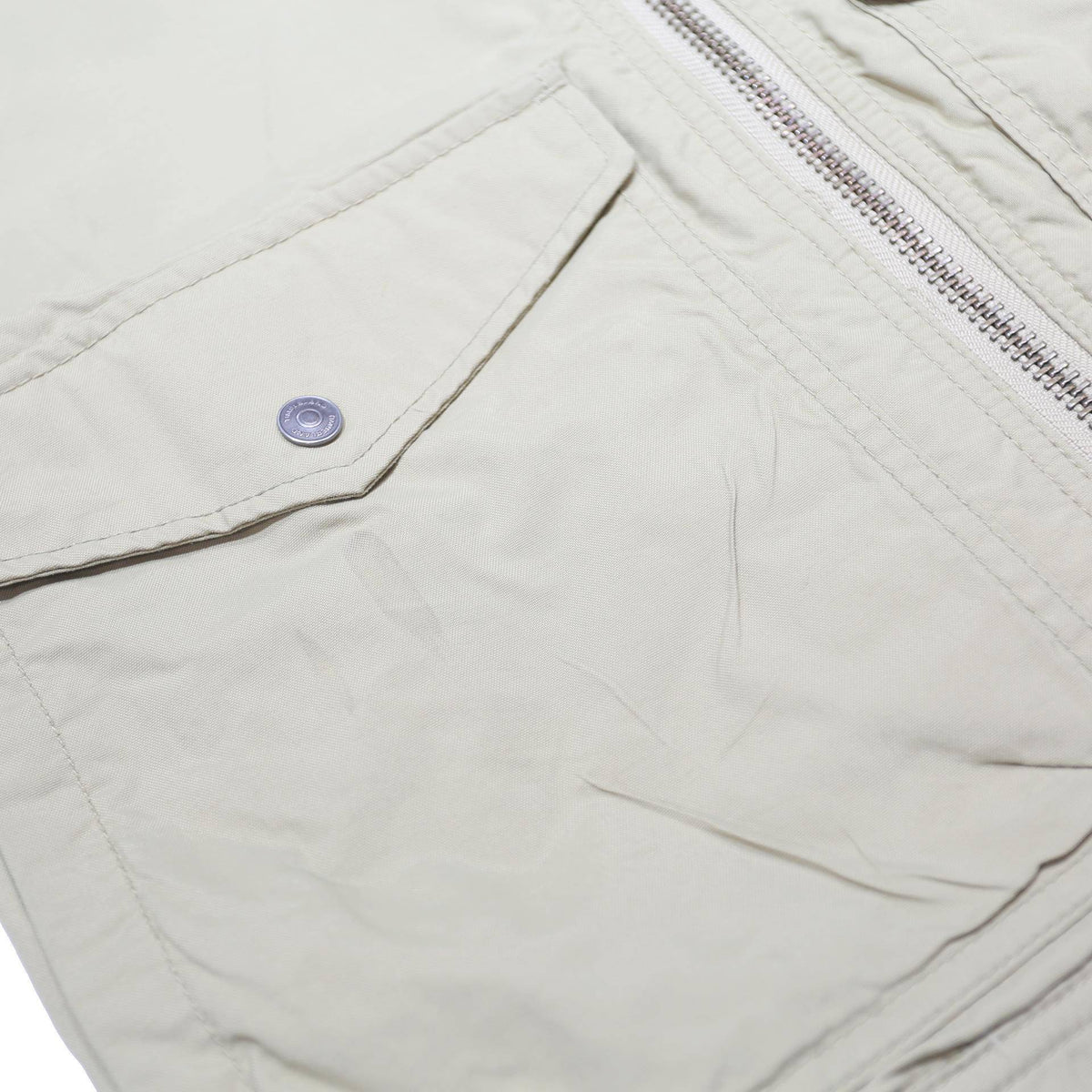 TIMBERLAND Mens Beige Nylon Outdoor Jacket S Zip Closure Band Collar Pocketed