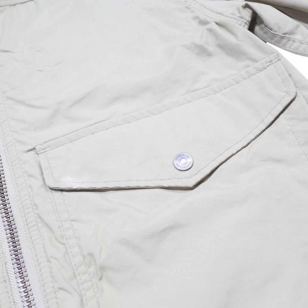 TIMBERLAND Mens Beige Nylon Outdoor Jacket S Zip Closure Band Collar Pocketed