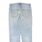 CARHARTT Mens Regular Fit Light Blue Denim Jeans W36 L30 Zip Closure Classic