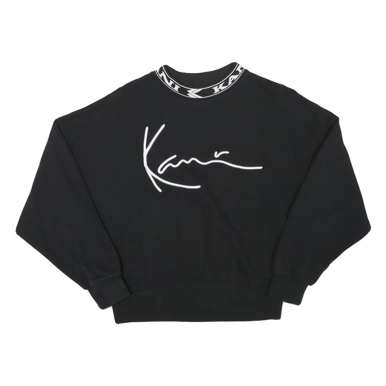 KARL KANI Womens Black Sweatshirt Crew Neck XS Logo Print