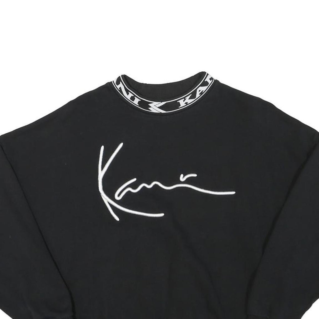 KARL KANI Womens Black Sweatshirt Crew Neck XS Logo Print