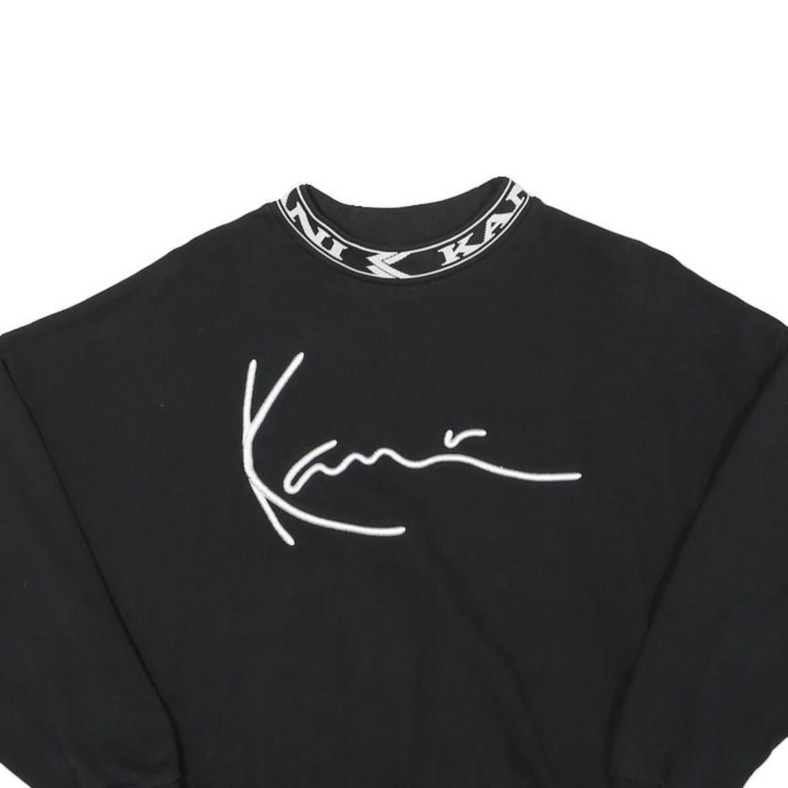 KARL KANI Womens Black Sweatshirt Crew Neck XS Logo Print