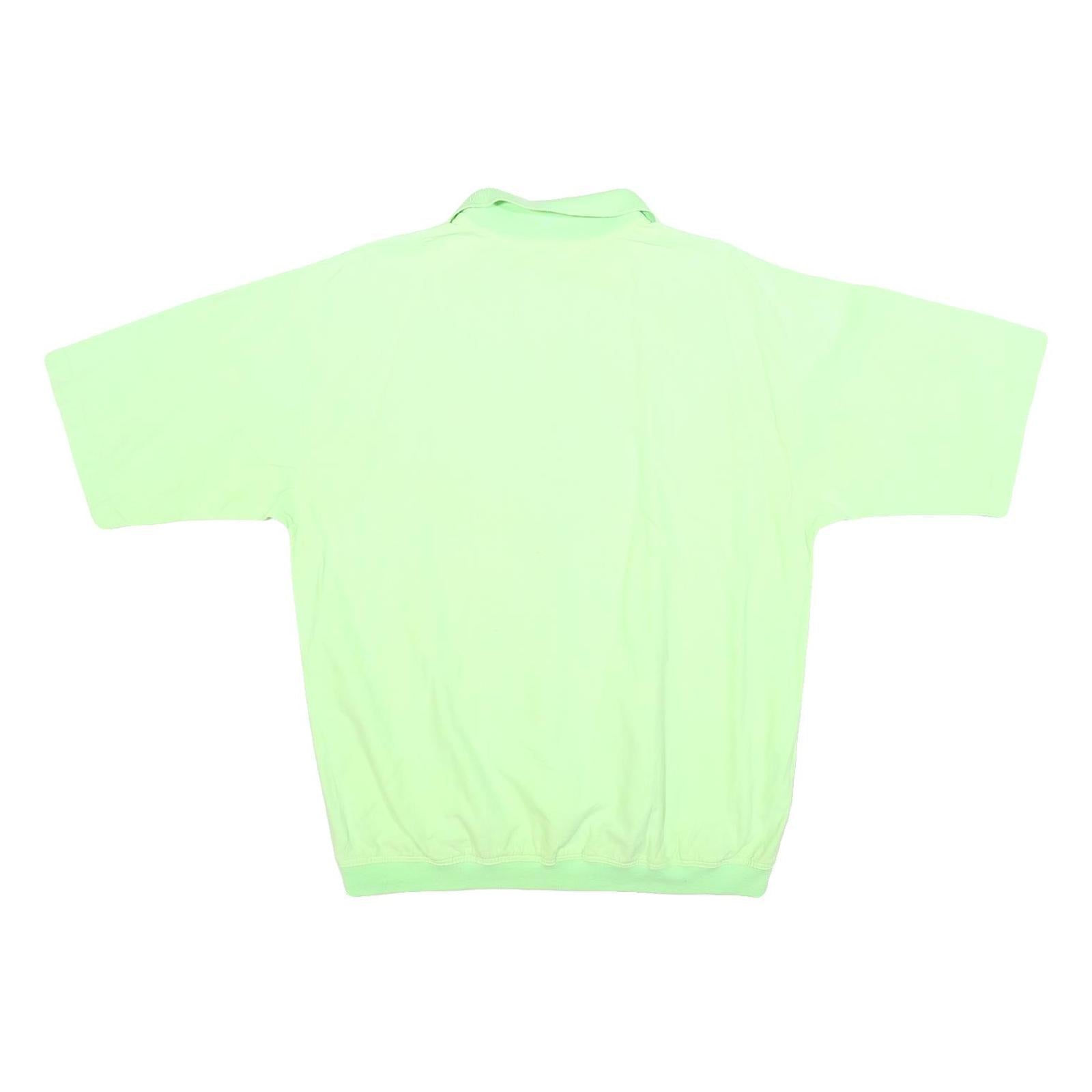 STARLIGHTS Mens Light Green Beach Club Short Sleeve Printed Polo Shirt L Relaxed