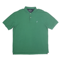 NAUTICA Mens Green Cotton Short Sleeve Plain XL Polo Shirt Classic Fit Casual