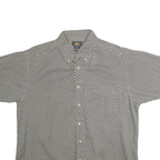 ROUTE 66 Mens Grey Cotton Geometric Print Shirt L Button Down Summer Casual