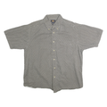 ROUTE 66 Mens Grey Cotton Geometric Print Shirt L Button Down Summer Casual