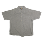 ROUTE 66 Mens Grey Cotton Geometric Print Shirt L Button Down Summer Casual