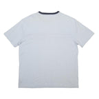 TOMMY HILFIGER Mens White & Navy Blue Graphic T-Shirt L Short Sleeve Crew Neck