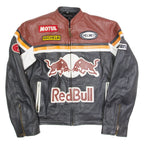 TOP Red Bull Womens Biker Jacket Black Leather S