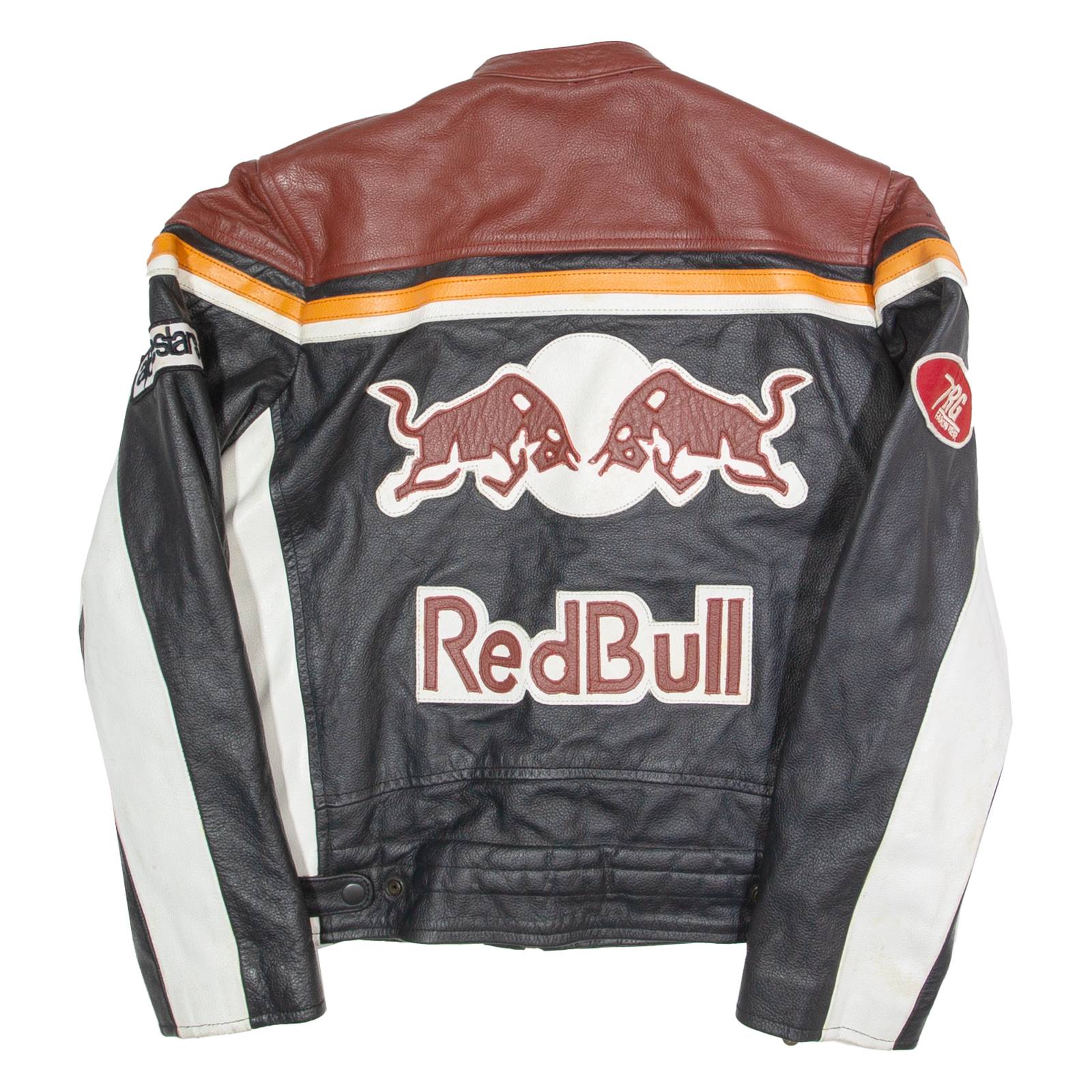 TOP Red Bull Womens Biker Jacket Black Leather S