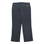 DICKIES Womens Relaxed Black Trousers W34 L28 Cotton Blend Zip Casual Workwear