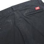 DICKIES Womens Relaxed Black Trousers W34 L28 Cotton Blend Zip Casual Workwear
