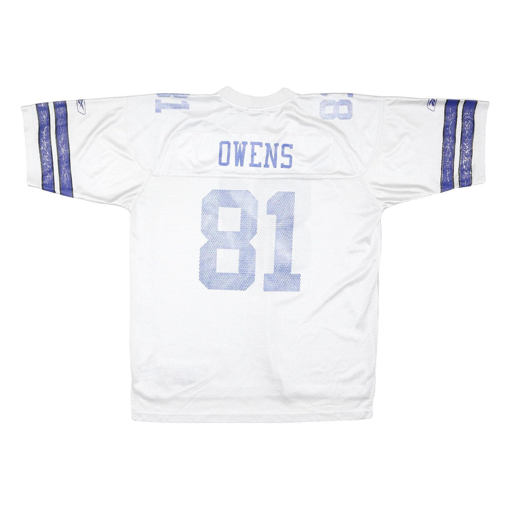 REEBOK 2006 Dallas Cowboys Owens #81 On Field Away Jersey Mens White T-Shirt XL