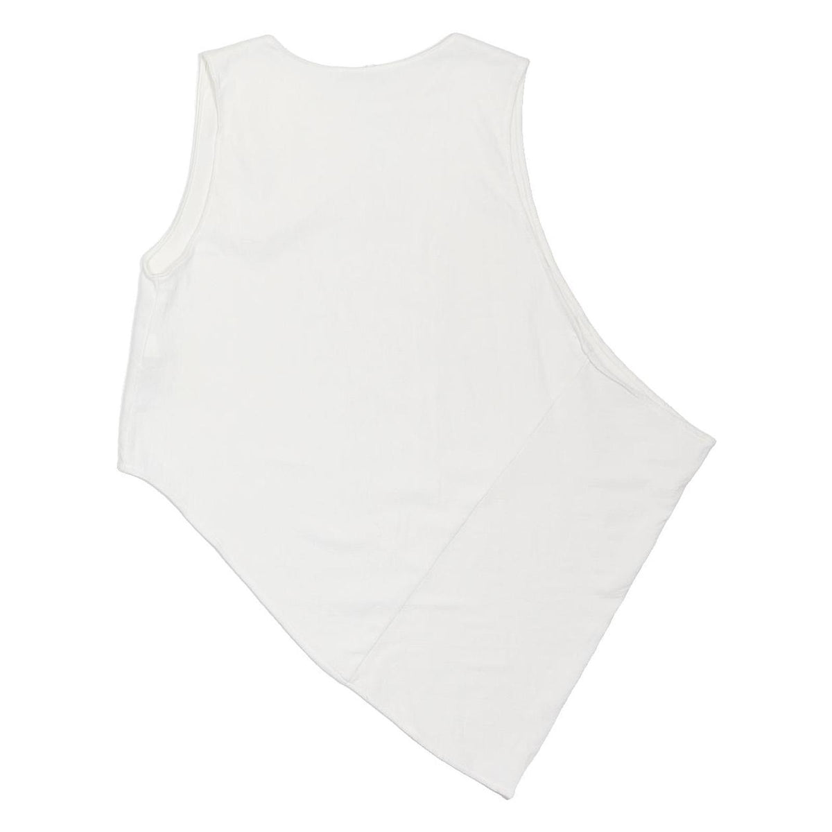 ZARA Womens White Basic Sleeveless Top Round Neck Plain S Polyester Blend Jersey