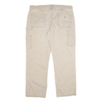 CARHARTT Mens Cotton Beige Relaxed Straight Trousers W38 L30 Workwear Utility