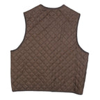 HENRI LLOYD Mens Brown Quilted Vest L Polyester Button Closure Classic Fit