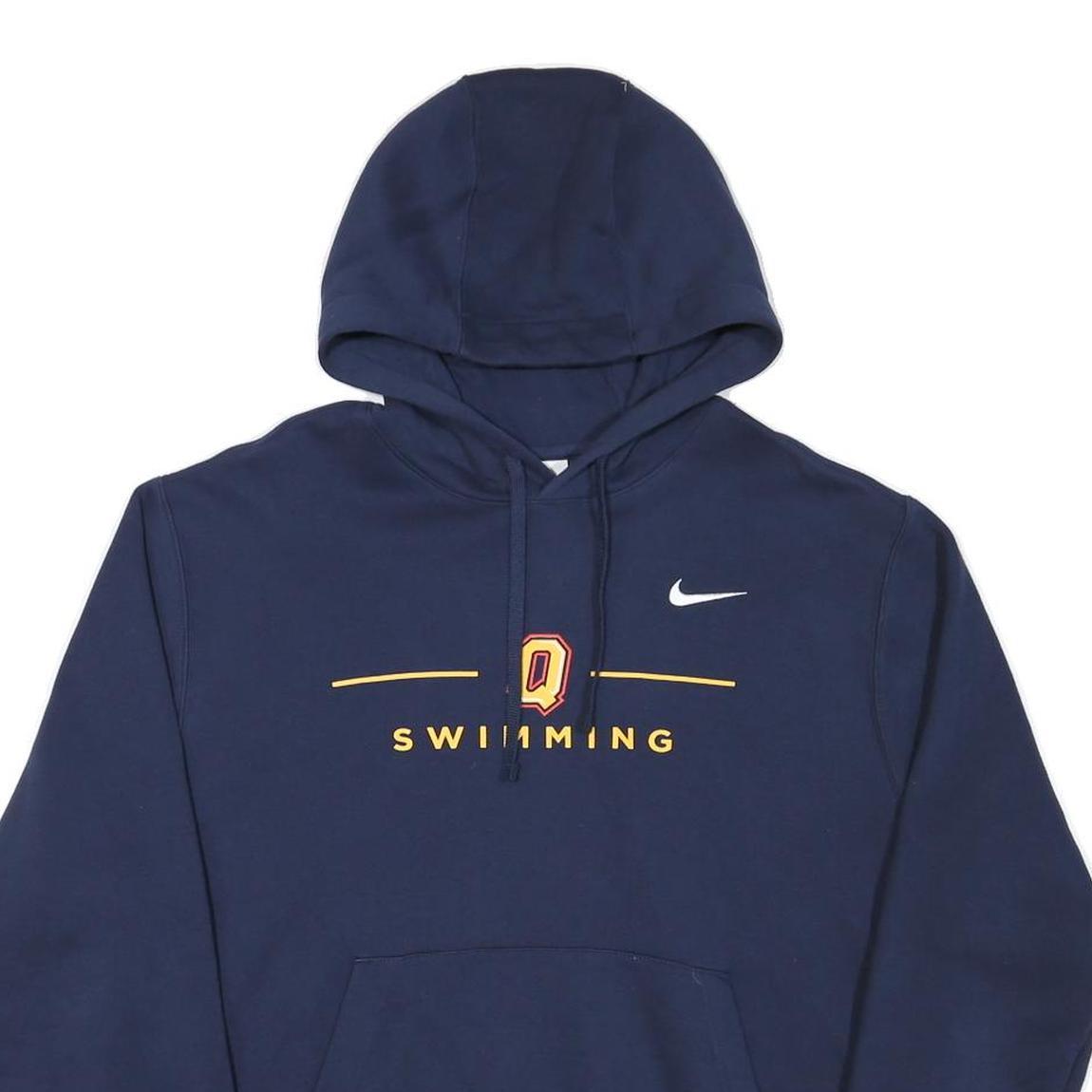 NIKE Mens Navy Swimming Cotton Blend Pullover Hoodie L Casual Sportswear