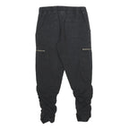REDEFINED REBEL Mens Regular Black Cargo Drawstring Trousers W28 L28 Ruched Leg