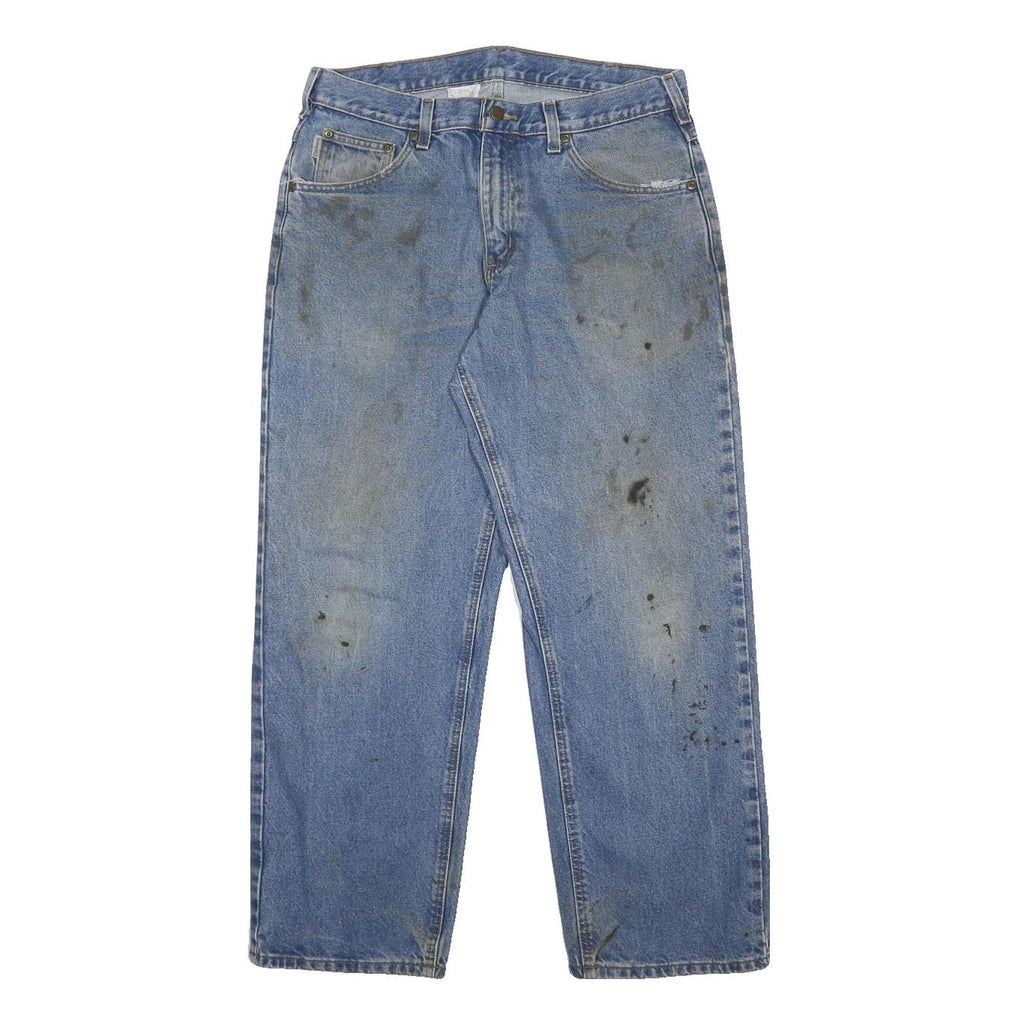 CARHARTT Mens Jeans Blue Loose Straight Denim Medium W34 L30 Workwear