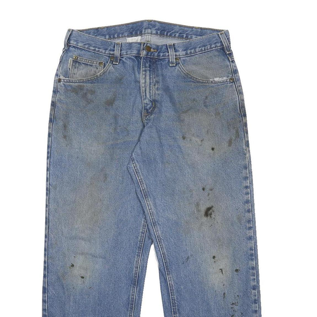 CARHARTT Mens Jeans Blue Loose Straight Denim Medium W34 L30 Workwear