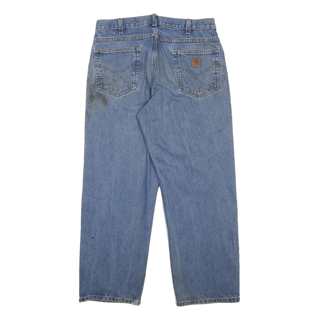 CARHARTT Mens Jeans Blue Loose Straight Denim Medium W34 L30 Workwear