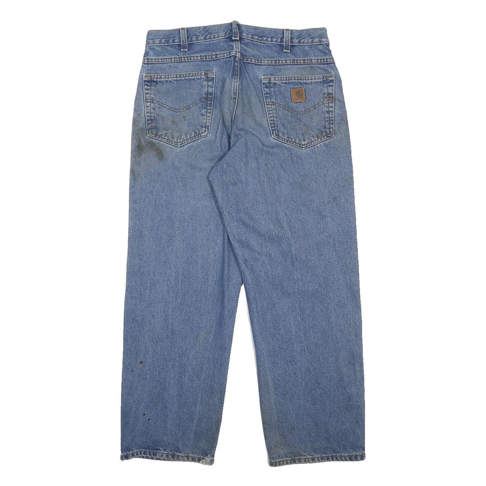 CARHARTT Mens Jeans Blue Loose Straight Denim Medium W34 L30 Workwear