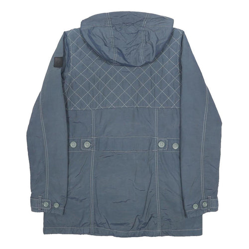 COLUMBIA Womens Blue Cotton Blend Jacket M Quilted Casual Outdoor Hooded Zip