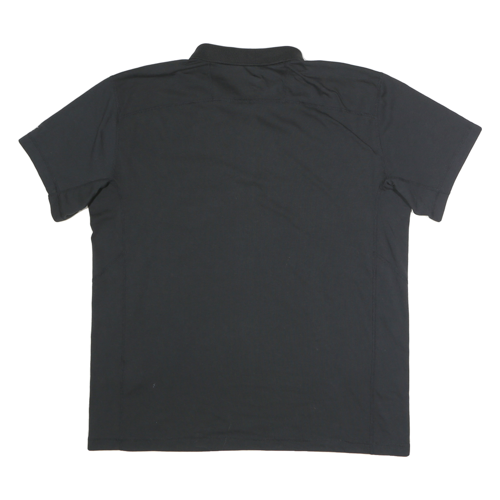 CARHARTT Mens Black Short Sleeve Plain Polo Shirt L Pocket Logo Relaxed Fit