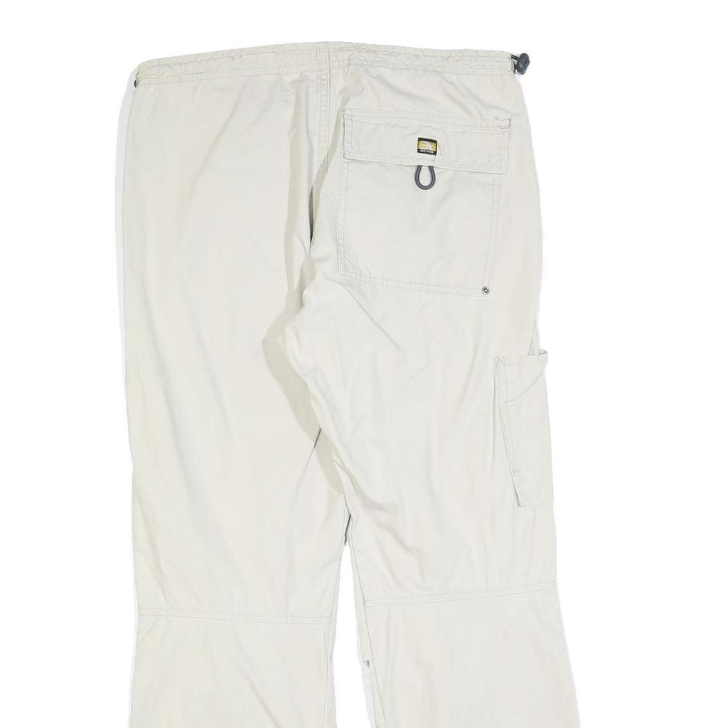 BUG STAR Womens Cotton Blend White Relaxed Cargo Trousers W32 L28