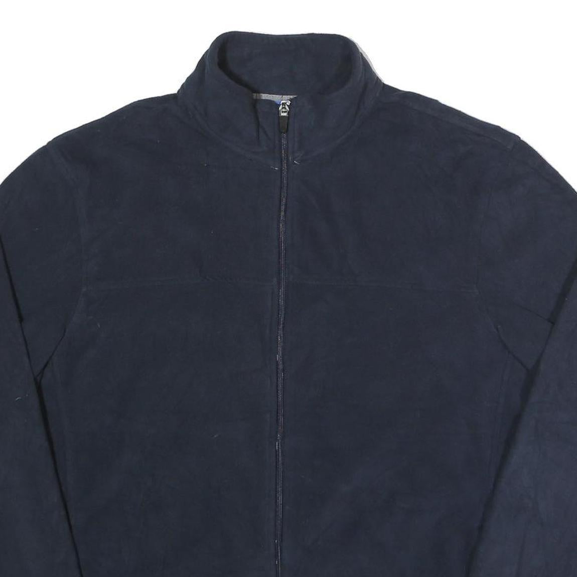 STARTER Mens Navy Blue Zip Up Jacket L Polyester Casual Plain
