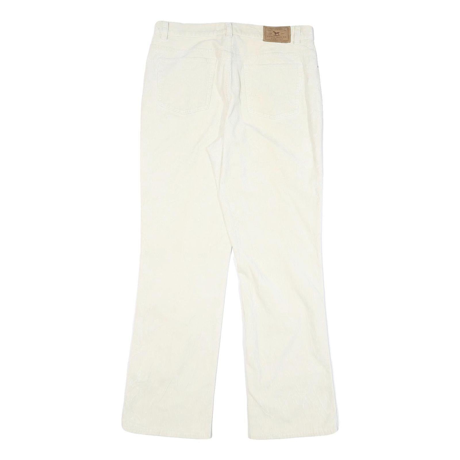 RALPH LAUREN POLO JEANS COMPANY Womens Cotton Blend White Regular Straight