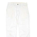 DICKIES Mens Cotton Blend White Regular Straight Trousers W32 L30 Workwear