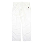 DICKIES Mens Cotton Blend White Regular Straight Trousers W32 L30 Workwear