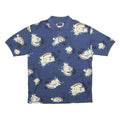 REEL LEGENDO Mens Blue Floral Print Short Sleeve Polo Shirt XL Cotton Blend