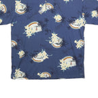 REEL LEGENDO Mens Blue Floral Print Short Sleeve Polo Shirt XL Cotton Blend