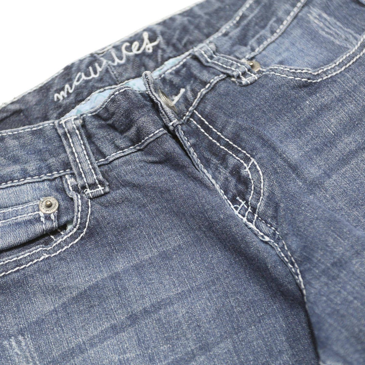 MAURICES Womens Blue Regular Flared Denim Medium W25 L27 Bootcut Cotton Blend