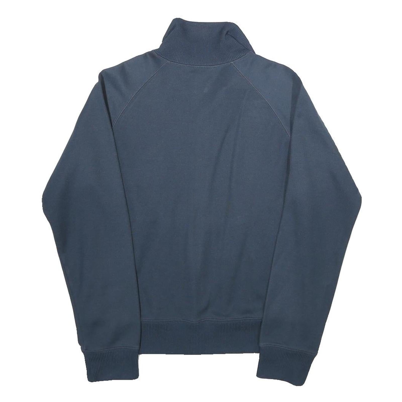 CARHARTT Mens Navy Blue Jacket S Jersey Zip Plain Casual Lightweight