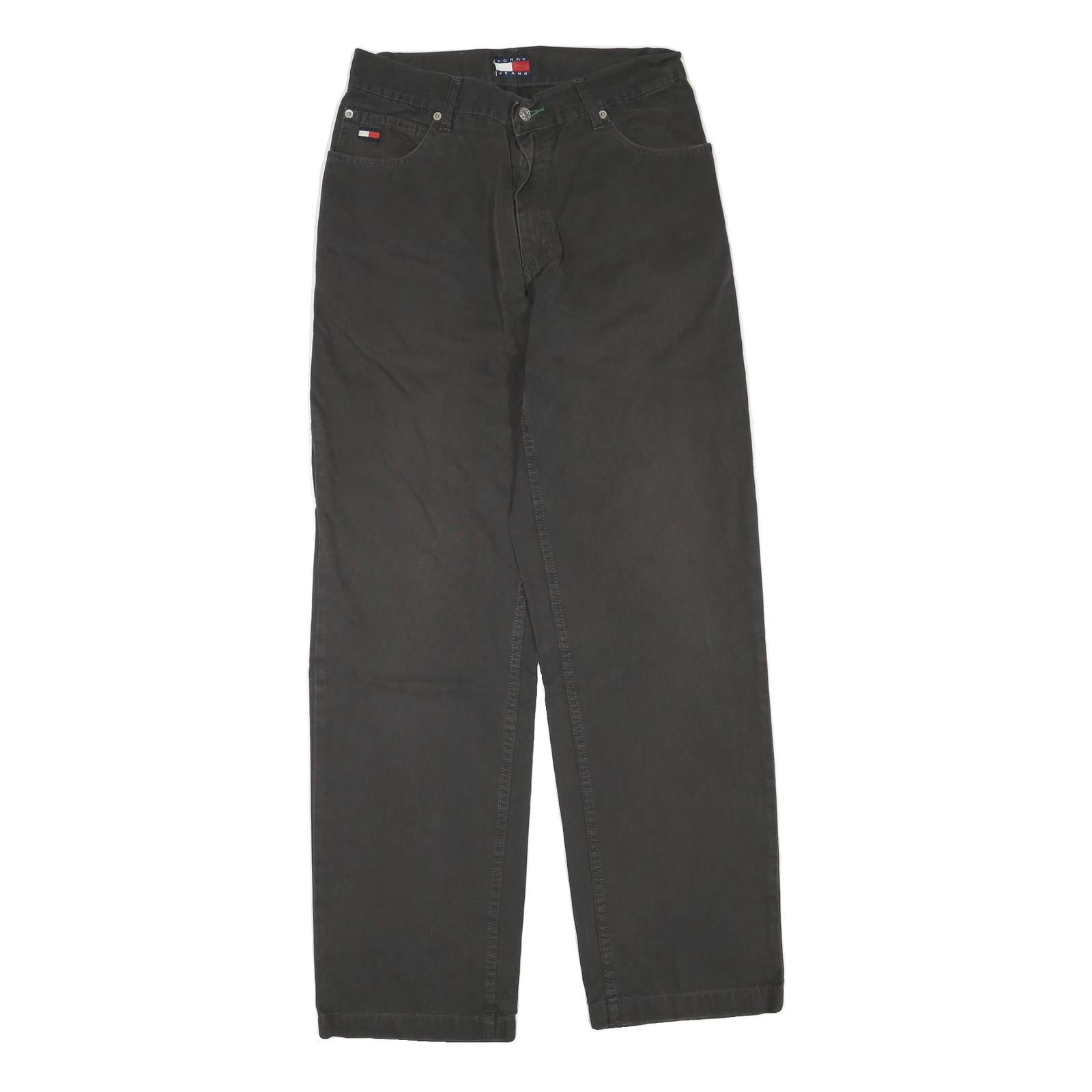 TOMMY JEANS Womens Regular Fit Black Denim Cotton Blend W30 L32 Classic Zip