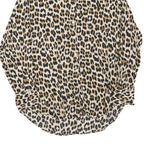 ZARA Womens Beige & Brown Leopard Print Shirt Long Sleeve Collared XS Animal