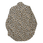 ZARA Womens Beige & Brown Leopard Print Shirt Long Sleeve Collared XS Animal