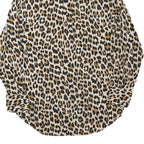 ZARA Womens Beige & Brown Leopard Print Shirt Long Sleeve Collared XS Animal