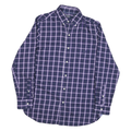 CHAPS Mens Blue & Purple Checked Shirt S Button-Down Collar Cotton Blend