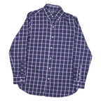 CHAPS Mens Blue & Purple Checked Shirt S Button-Down Collar Cotton Blend