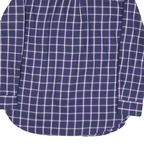CHAPS Mens Blue & Purple Checked Shirt S Button-Down Collar Cotton Blend