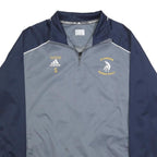 ADIDAS Mens Grey & Navy Basketball Jacket M Polyester Zip Classic Sport